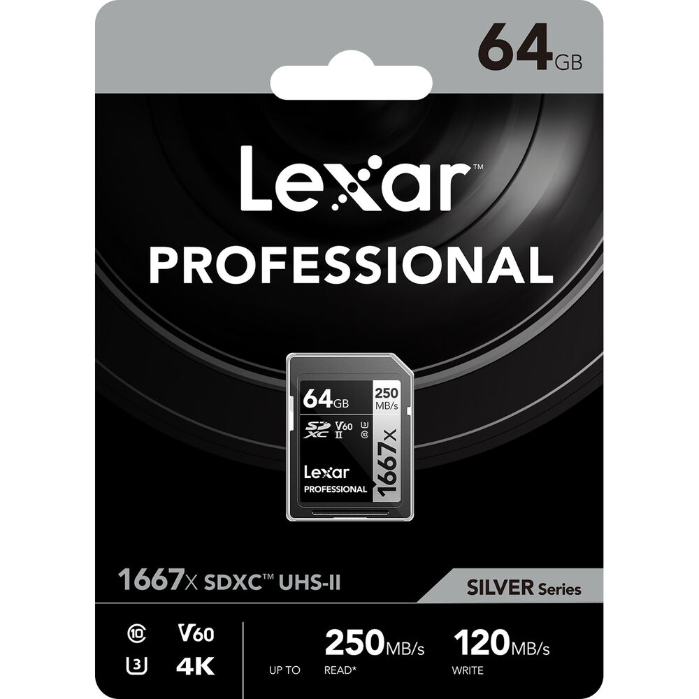 LEXAR 64GB Professional 1667x SDXC UHS-II Hafıza Kartı (V60, U3)