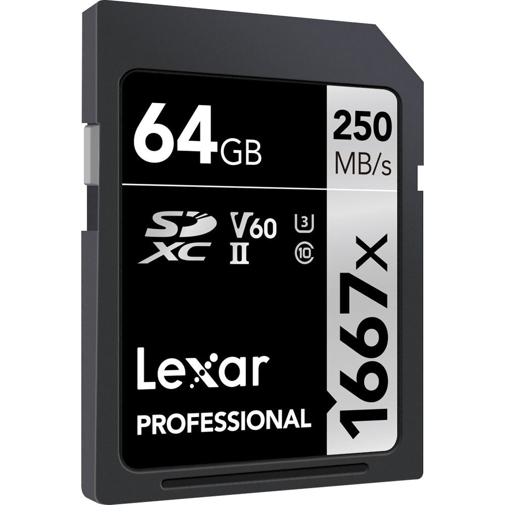LEXAR 64GB Professional 1667x SDXC UHS-II Hafıza Kartı (V60, U3)