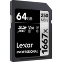 LEXAR 64GB Professional 1667x SDXC UHS-II Hafıza Kartı (V60, U3)