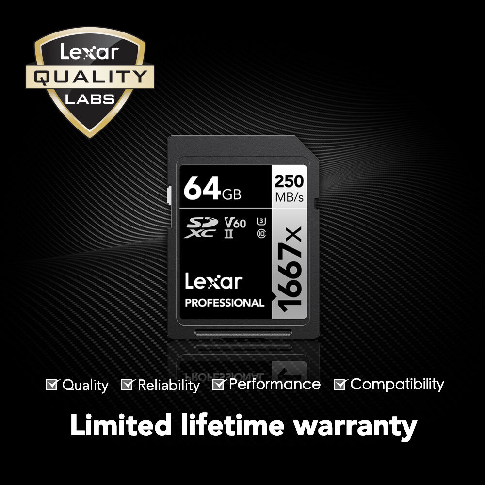LEXAR 64GB Professional 1667x SDXC UHS-II Hafıza Kartı (V60, U3)