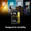 LEXAR 128GB Professional 2000x SDXC UHS-II Hafıza Kartı (V90, U3)
