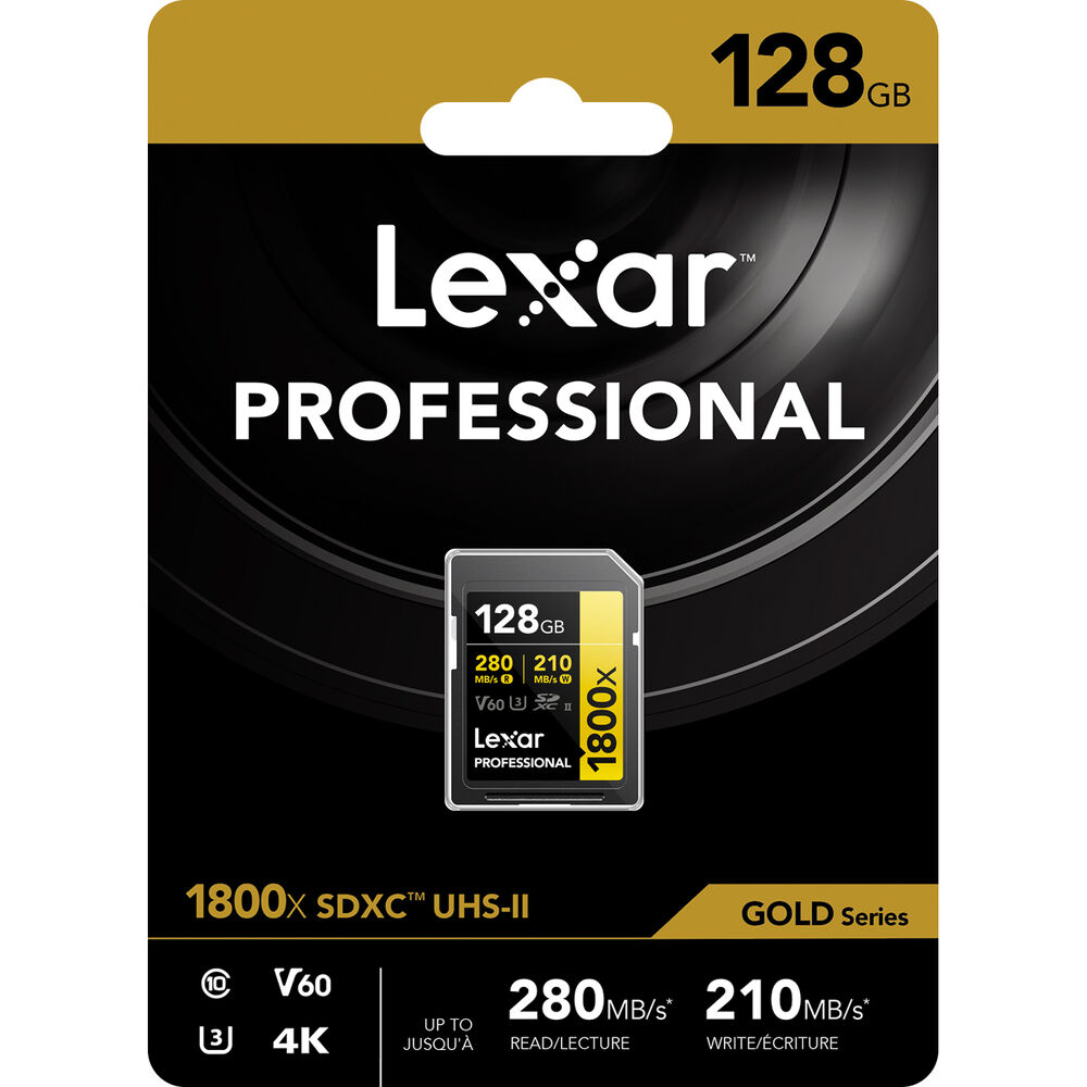 LEXAR 128GB Professional 1800x SDXC UHS-II Hafıza Kartı (V60, U3)