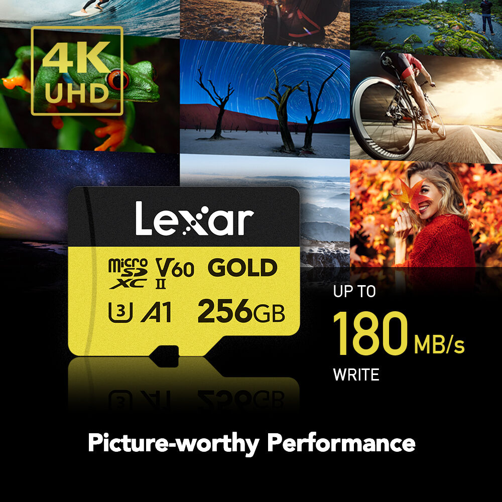 LEXAR 256GB GOLD Serisi microSDXC UHS-II Hafıza Kartı (V60)