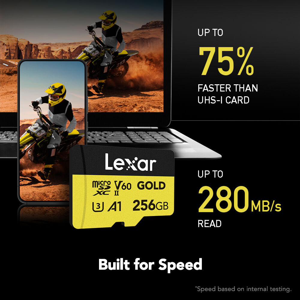 LEXAR 256GB GOLD Serisi microSDXC UHS-II Hafıza Kartı (V60)
