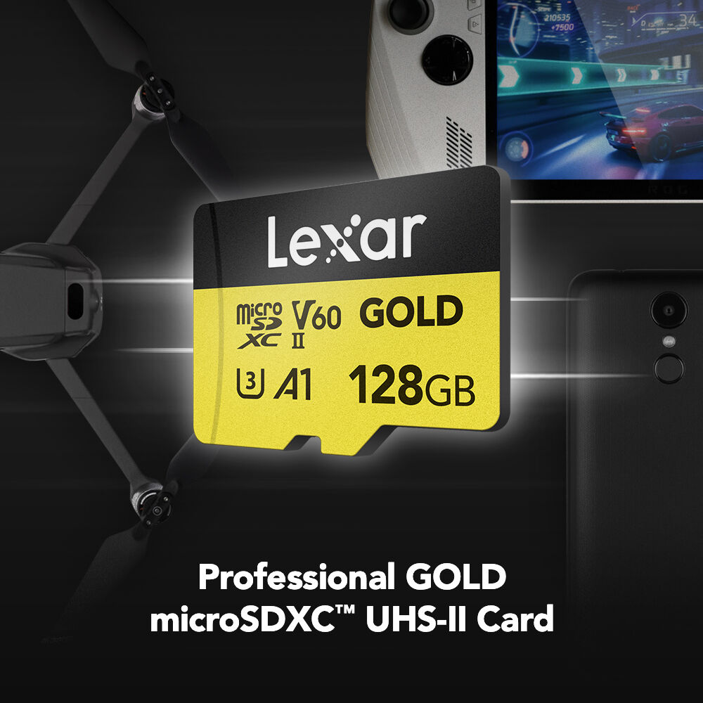 LEXAR 128GB GOLD Serisi microSDXC UHS-II Hafıza Kartı (V60)