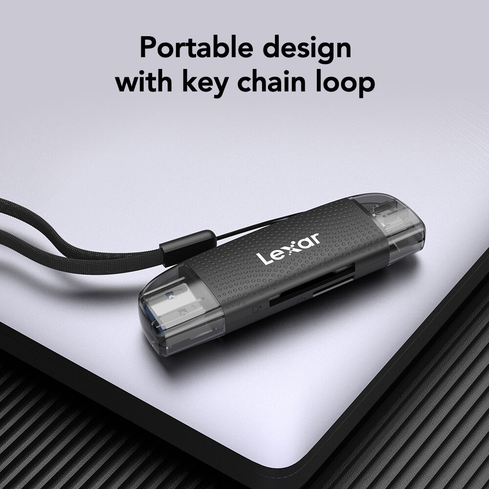 LEXAR USB-A ve USB-C Çift Yuvalı Kart Okuyucu (SD ve microSD Uyumlu)