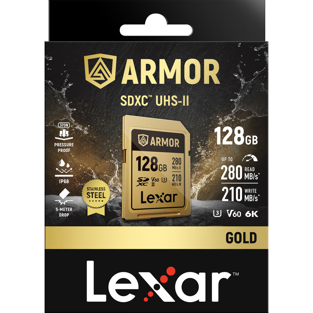 LEXAR 128GB ARMOR GOLD SDXC Hafıza Kartı (V60)