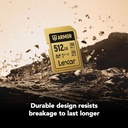 LEXAR 512GB ARMOR GOLD SDXC Hafıza Kartı (V60)