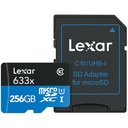 LEXAR 256GB 633x microSDXC Hafıza Kartı (SD Adaptörlü, UHS-I, V30)