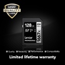 LEXAR 128GB Professional 1667x SDXC UHS-II Hafıza Kartı (V60)
