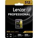 LEXAR 512GB Professional 1800x SDXC UHS-II Hafıza Kartı (V60)