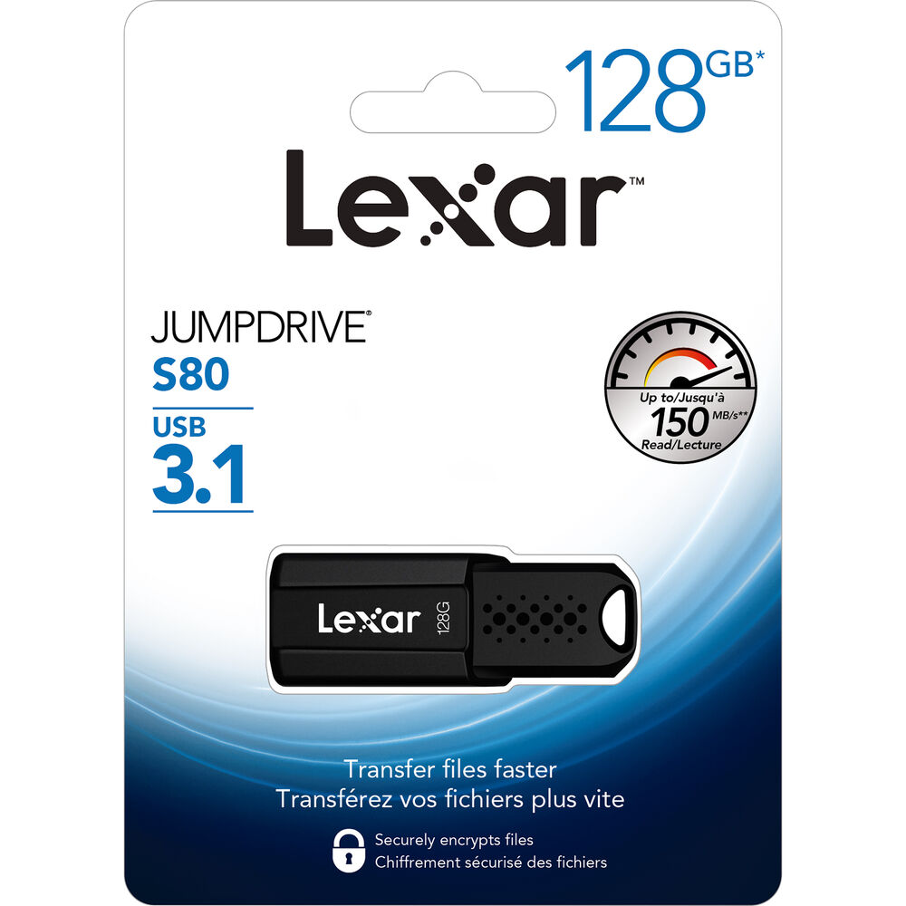 LEXAR 128GB JumpDrive S80 USB 3.1 Flash Bellek