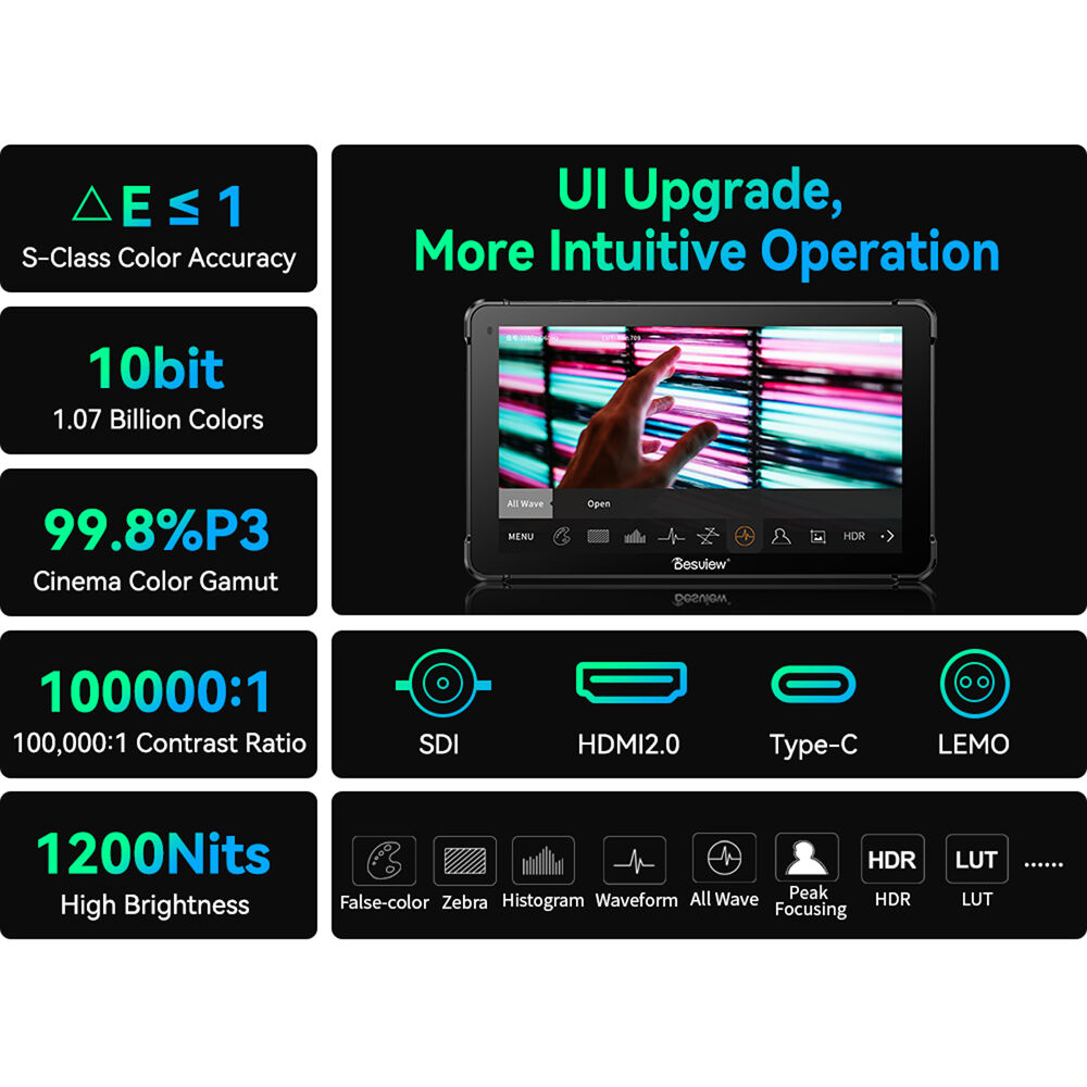 Desview OL7S 7" OLED Kamera Üstü Monitör (Dokunmatik, HDMI & SDI, Yüksek Parlaklık)