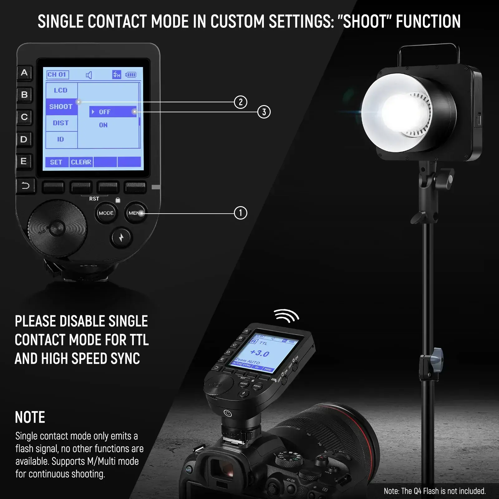 NEEWER QPRO-S Sony Uyumlu TTL Kablosuz Flaş Tetikleyici