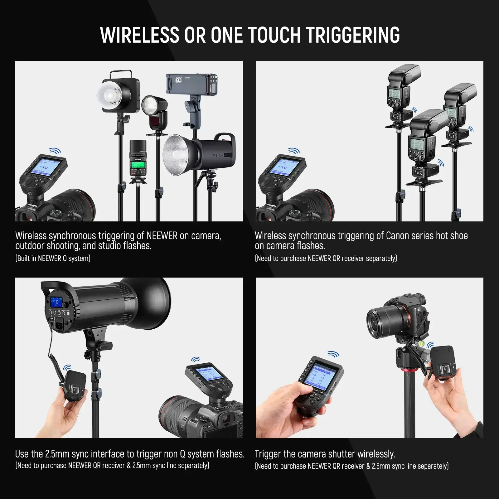 NEEWER QPRO-N Nikon Uyumlu TTL Kablosuz Flaş Tetikleyici