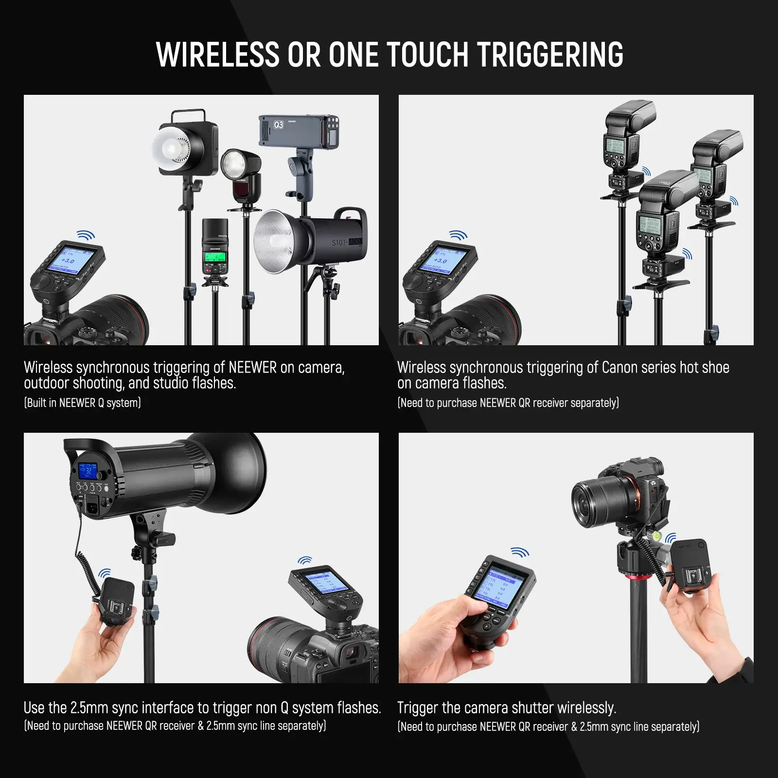 NEEWER QPRO-C Canon Uyumlu TTL Kablosuz Flaş Tetikleyici