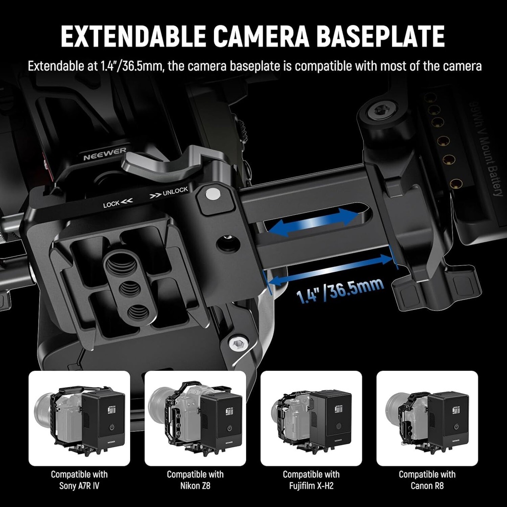 NEEWER PS015 Pro Katlanabilir V-Mount Batarya Plakası