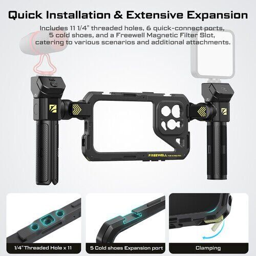 Freewell Genius Smartphone Rig Cage for iPhone 15 Pro Max
