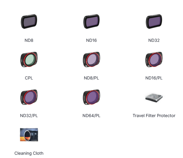 Freewell DJI OSMO POCKET 3 - ALL DAY - 8PACK ND8, ND16, ND32, CPL ND8/PL, ND16/PL, ND32/PL, AND ND64/PL