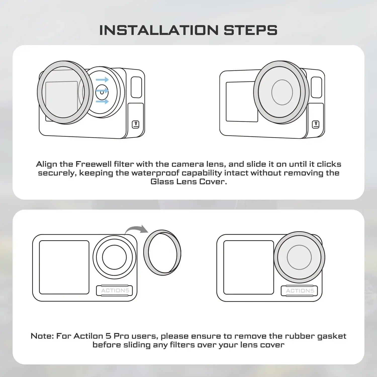 Freewell DJI Osmo Action 5 Light Pollution Reduction Filter
