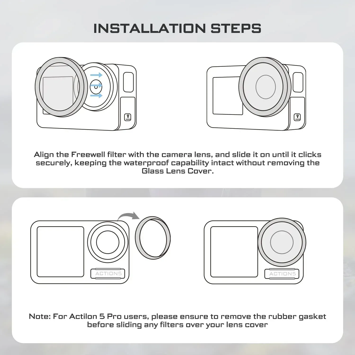 Freewell DJI Osmo Action 5 Pro ND/PL Filters 4Pack