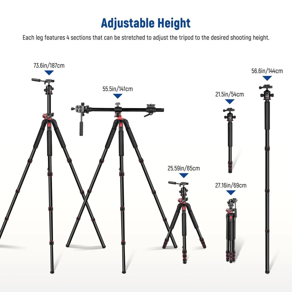 Neewer TP-27 Yatay Kollu Tripod