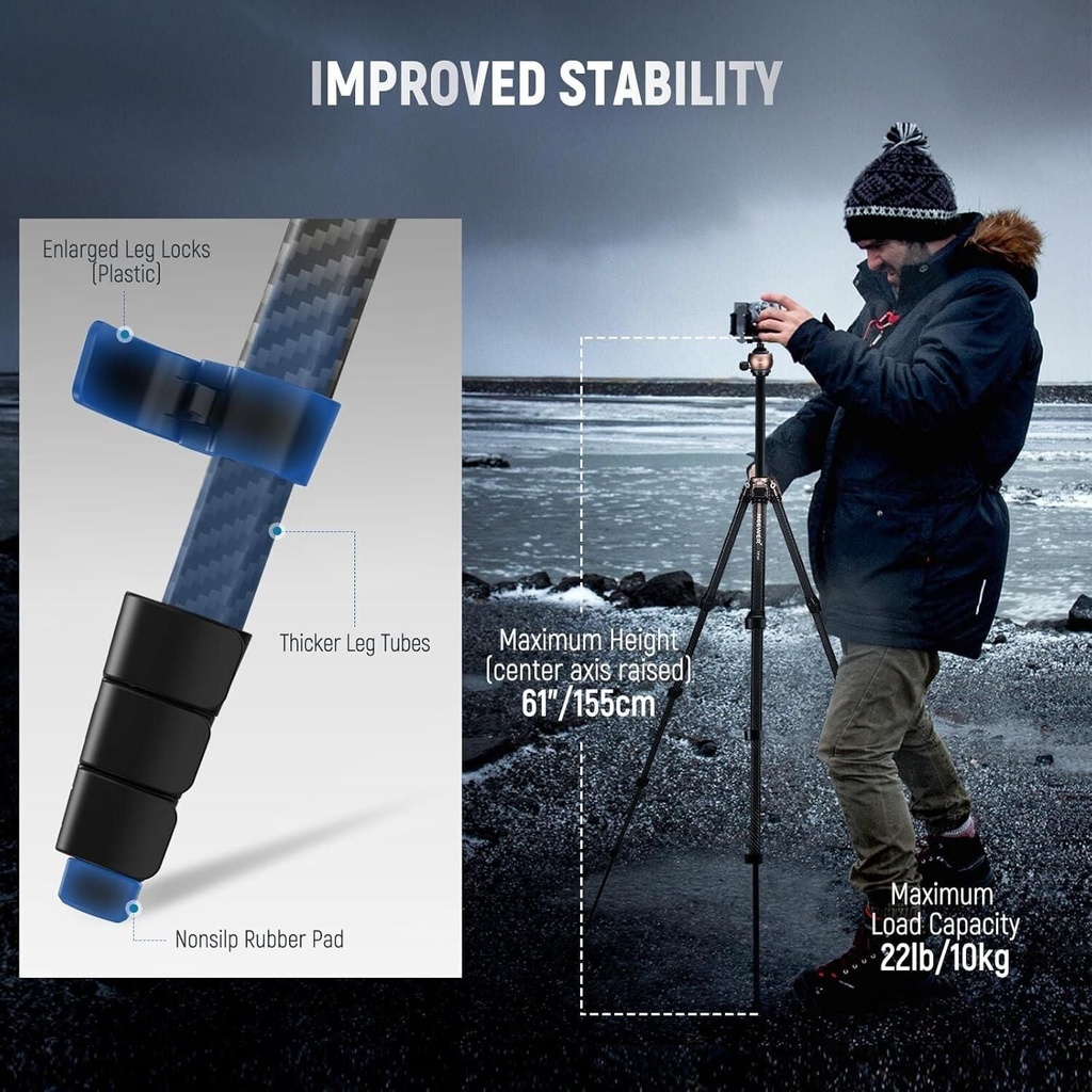 Neewer LITETRIP LT35 Karbon Fiber Tripod (49-155cm) 1,13kg