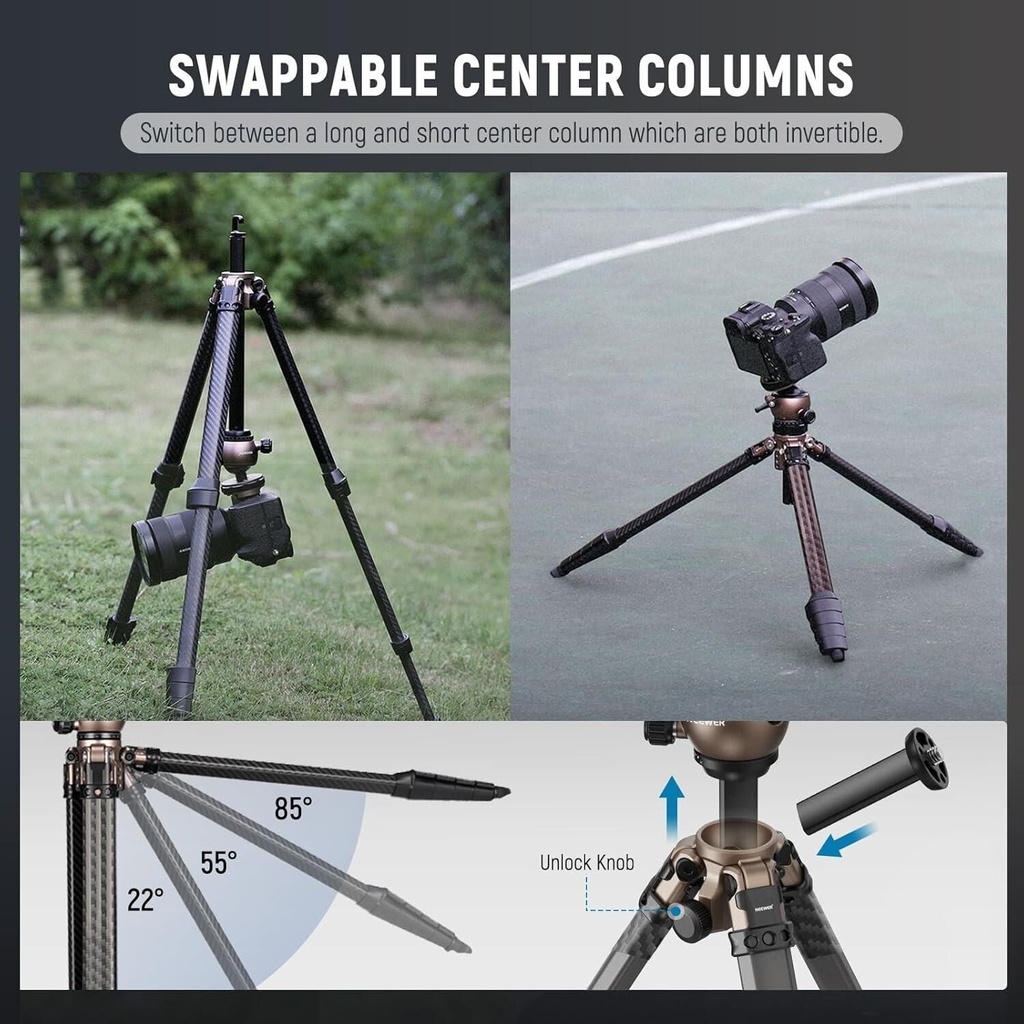 Neewer LITETRIP LT35 Karbon Fiber Tripod (49-155cm) 1,13kg