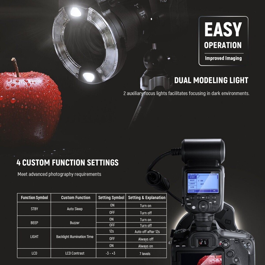Neewer RF1-C 76W Makro Ring Flaş