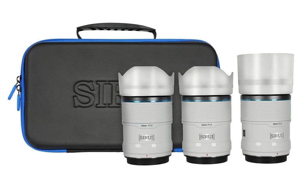 Sirui Sniper 23mm, 33mm & 56mm F1.2 Lens Kiti (E Mount, Beyaz)