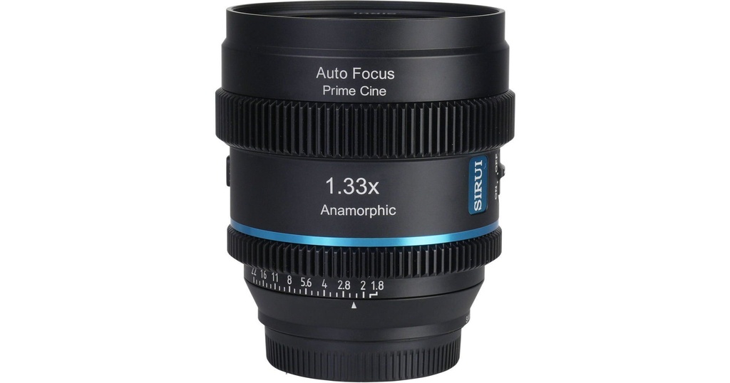 Sirui 20mm T1.8 1.33X S35 Auto-Focus Anamorfik Lens (E Mount, Mavi Flare)