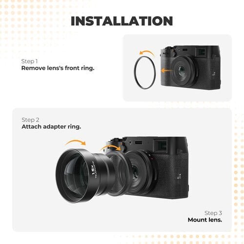 Freewell 1.5x Telephoto Lens for FUJIFILM X100 Series (Siyah)