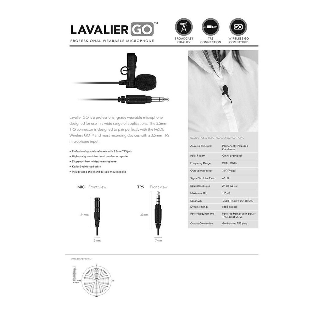 Rode Lavalier GO - Siyah