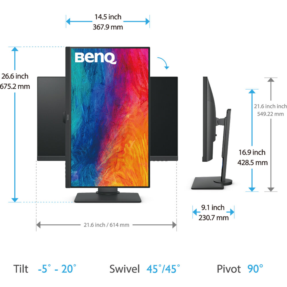 BenQ PD2705Q 27-inch QHD,USB-C Grafik Tasarım, Video Editing Monitörü