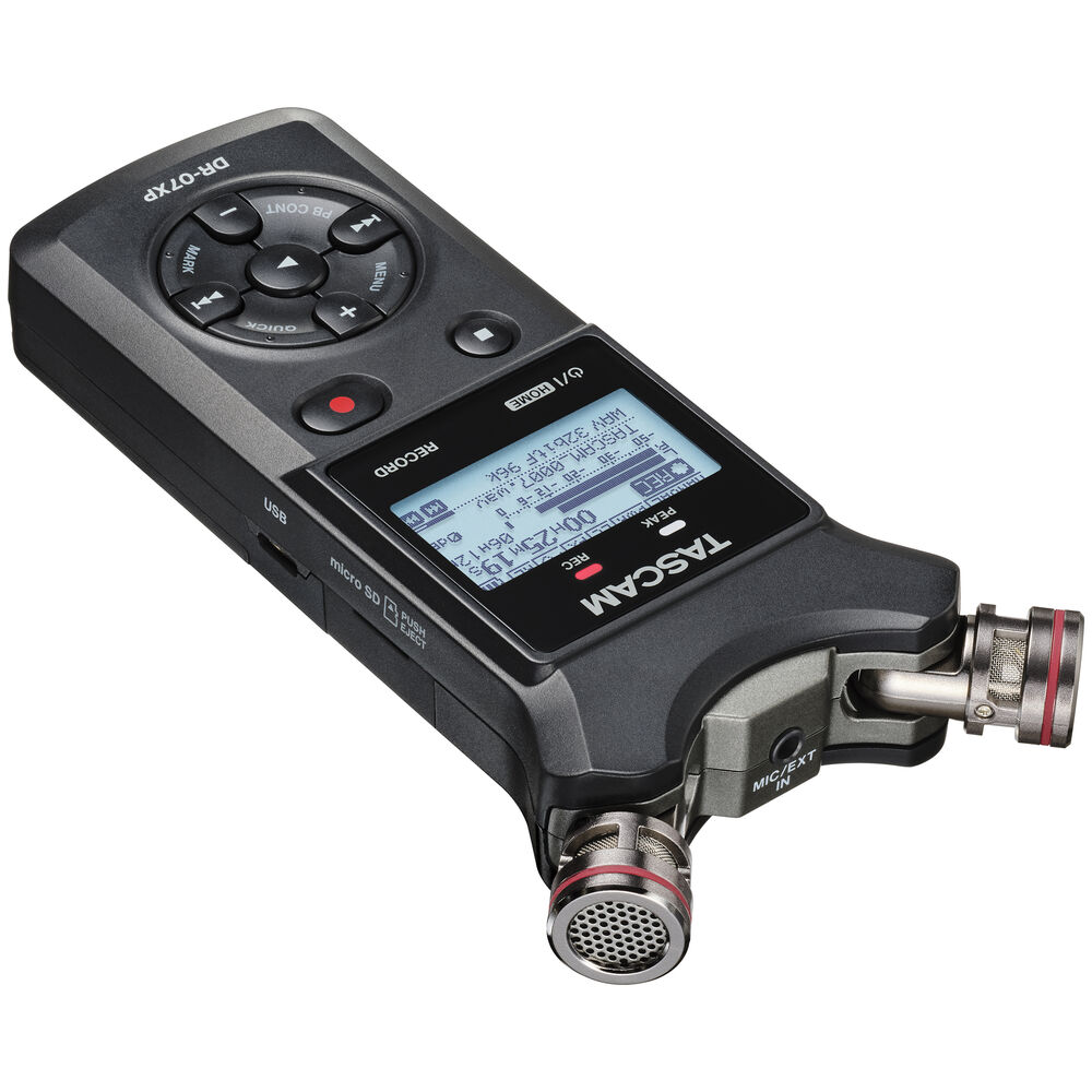Tascam DR-07XP Ayarlanabilir Mikrofonlu Stereo El Tipi Ses Kayıt Cihazı & USB Ses Arayüzü