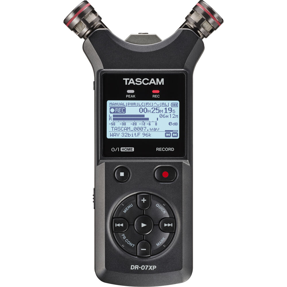 Tascam DR-07XP Ayarlanabilir Mikrofonlu Stereo El Tipi Ses Kayıt Cihazı & USB Ses Arayüzü