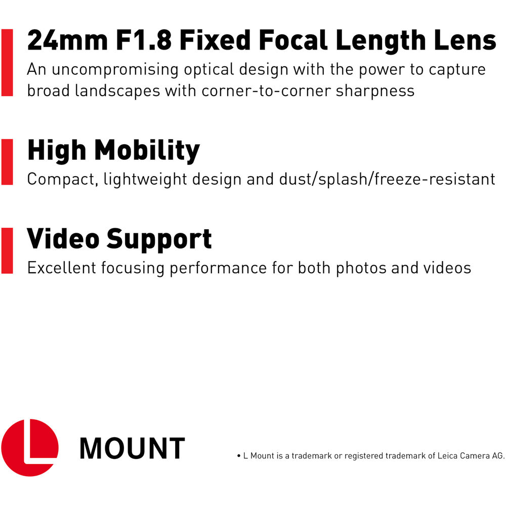 Panasonic Lumix S 24mm f/1.8 Lens