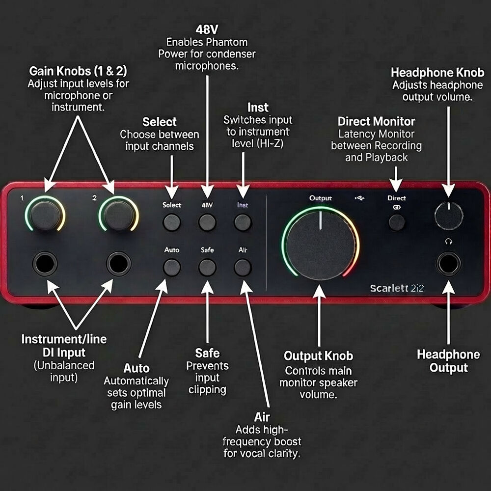 Focusrite Scarlett 2i2 Gen 4 Ses Kartı

