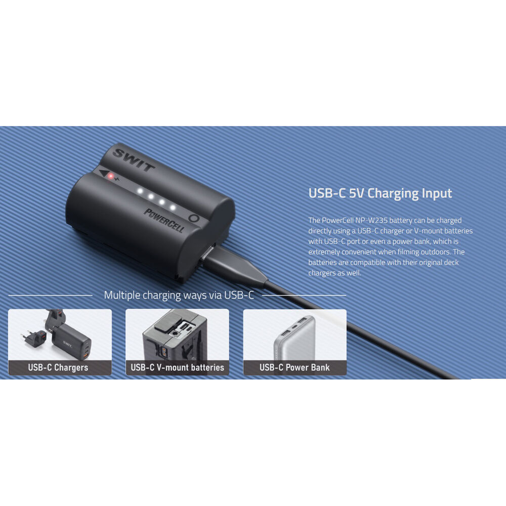 SWIT PowerCell NP-W235 USB-C Kamera Bataryası (Fujifilm Uyumlu, 2200mAh)