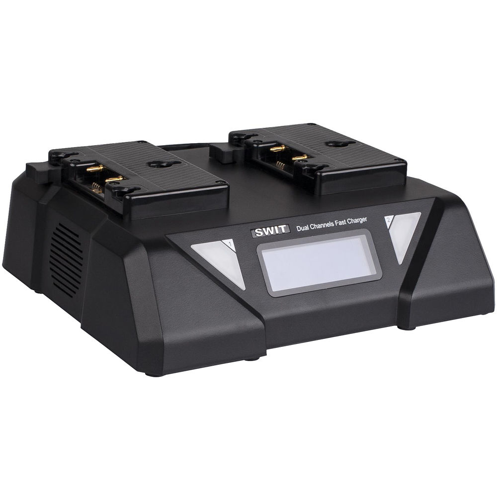 SWIT 2 Kanallı 6A Hızlı Şarj Cihazı (Gold Mount, LCD Ekranlı)