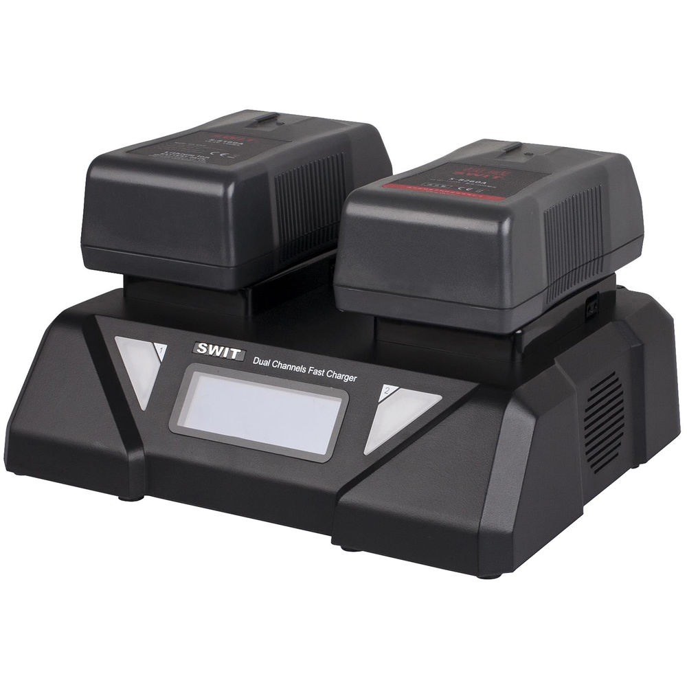SWIT 2 Kanallı 6A Hızlı Şarj Cihazı (Gold Mount, LCD Ekranlı)