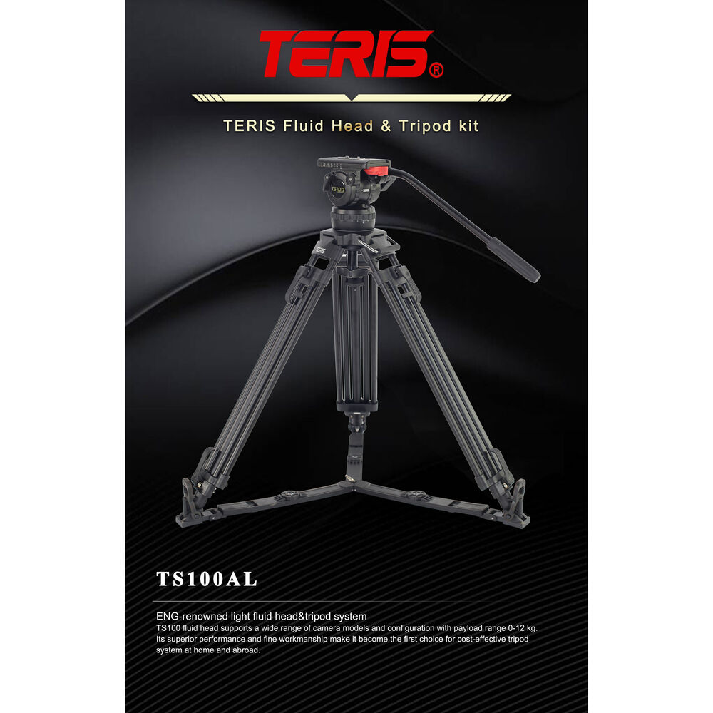 Teris TS100AL Fluid Head & Tripod Kit (Karbon Fiber) / 12 Kg