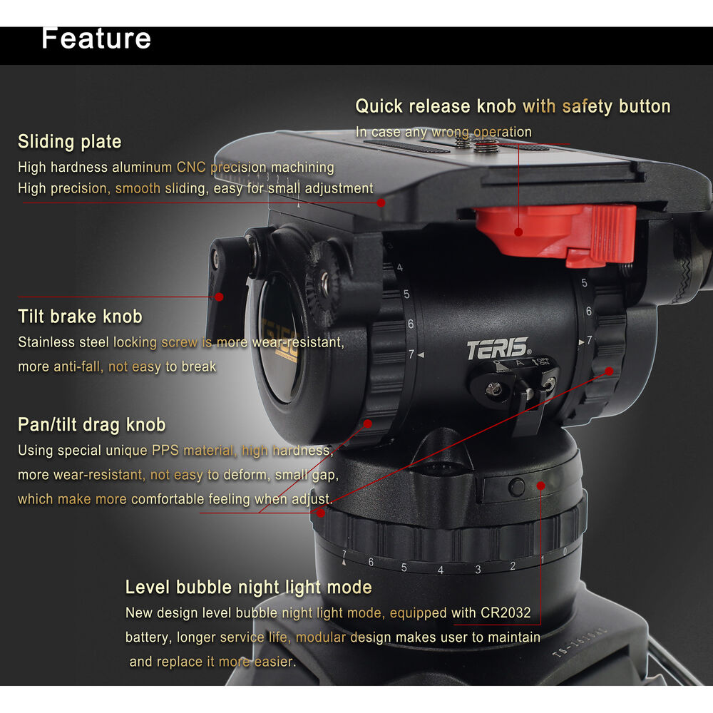 Teris TS150AL Fluid Head & Tripod Kit / 20 Kg