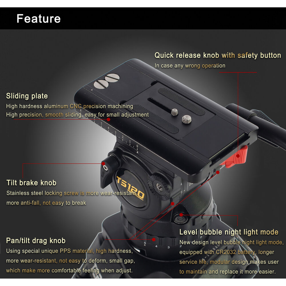 Teris TS120AL Fluid Head & Tripod Kit / 15 Kg