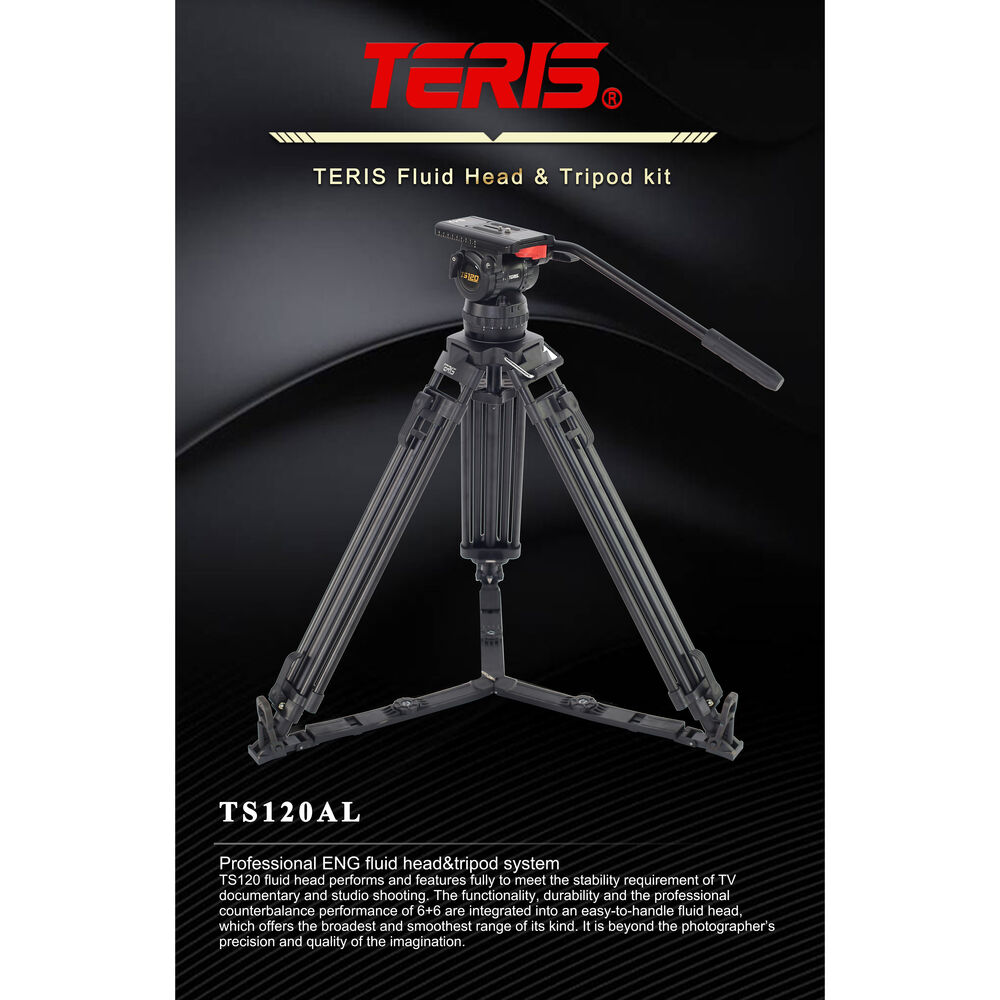 Teris TS120AL Fluid Head & Tripod Kit / 15 Kg