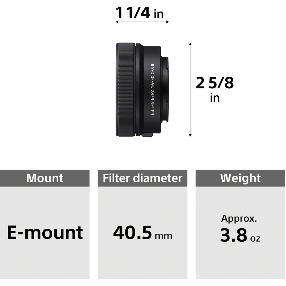 Sony E PZ 16-50mm f/3.5-5.6 OSS II Lens (Sony E, Siyah)