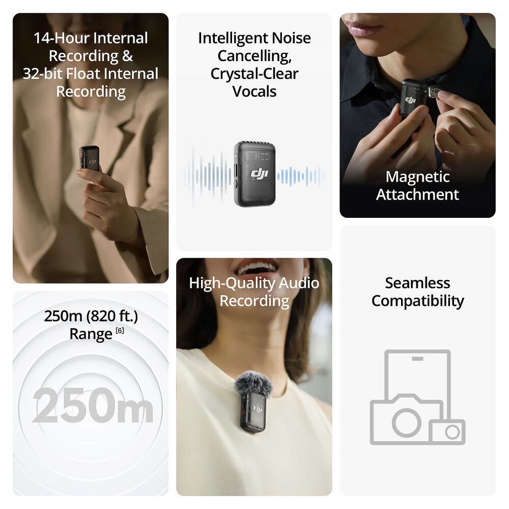 DJI Mic 2 Kablosuz Mikrofon Seti (1TX + 1RX)