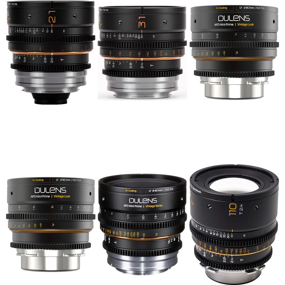 [AMPCS-W-PL] Dulens APO Mini Prime T2.4/T2.6 6-Lens Set (ARRI PL, White)