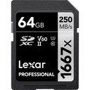 LEXAR 64GB Professional 1667x SDXC UHS-II Hafıza Kartı (V60, U3)