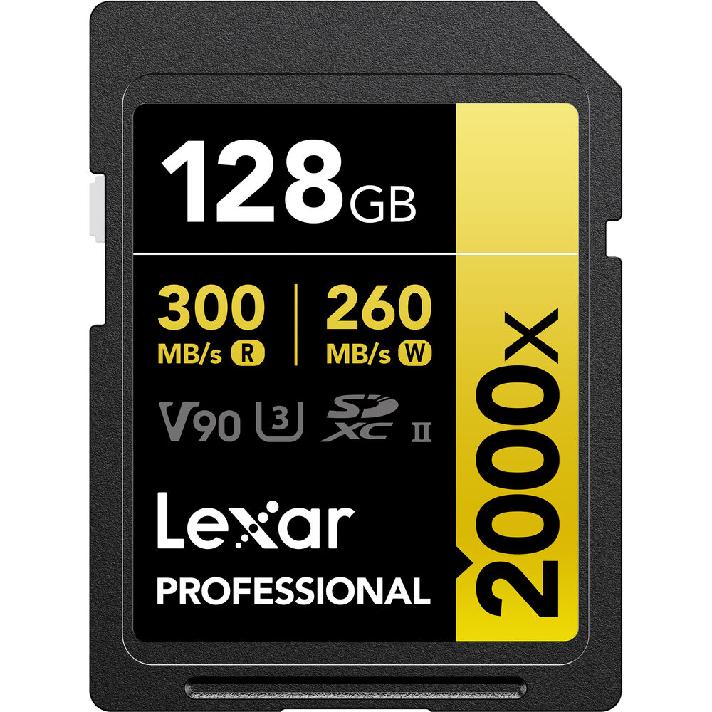 LEXAR 128GB Professional 2000x SDXC UHS-II Hafıza Kartı (V90, U3)